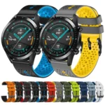 22mm Perforated Two-Color Silicone Watch Band - Image 2