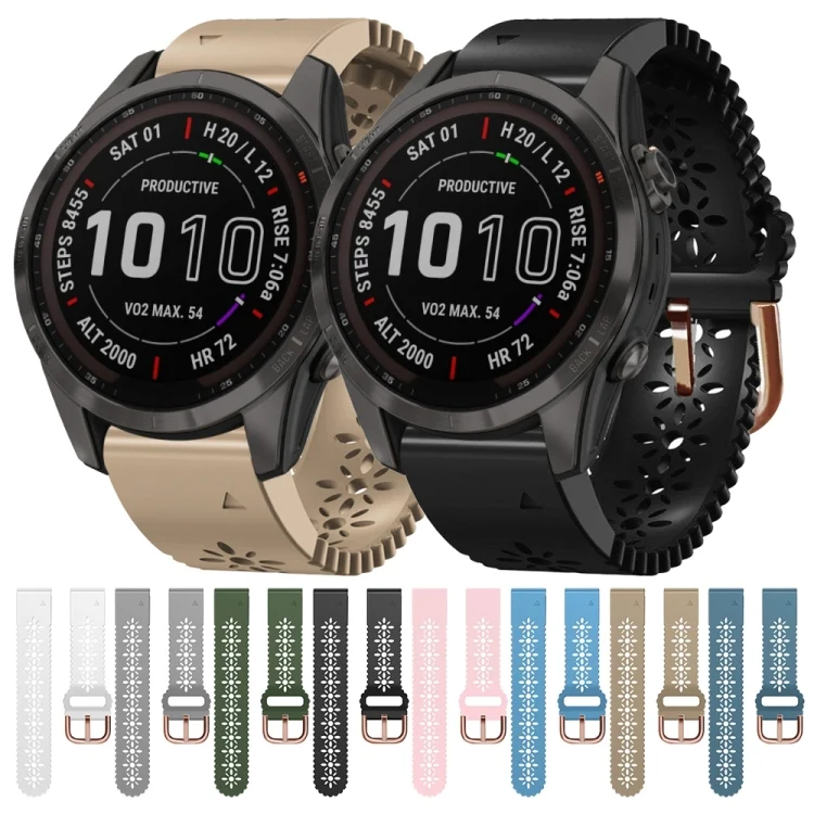 SYA002050603_B1.webp 20mm Lady's Silicone Watch Band With Lace Punch - Image 2