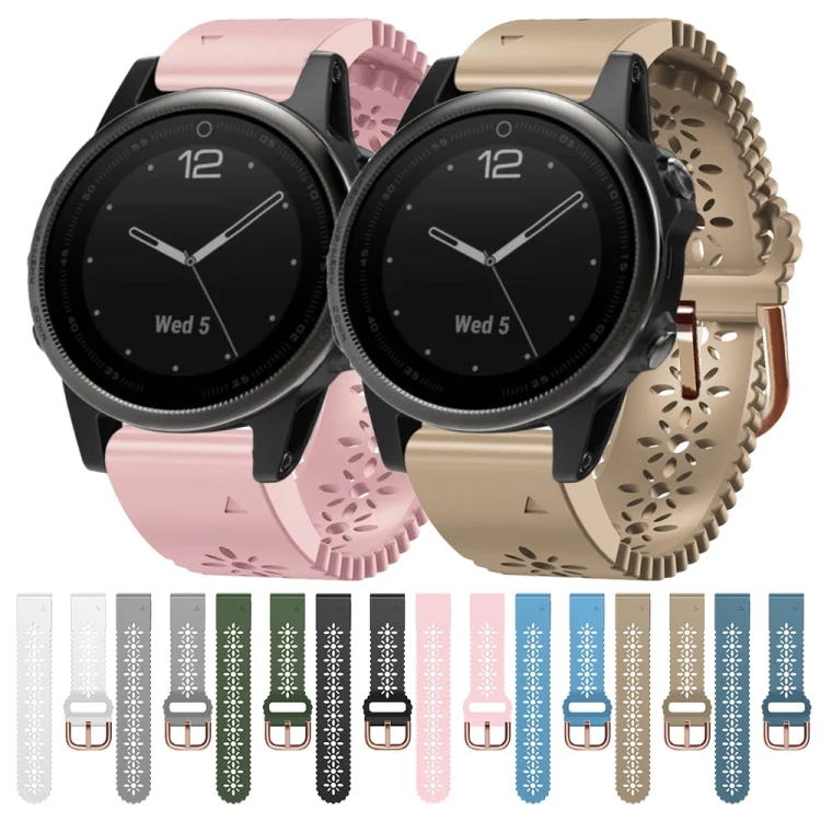 SYA002050607_B1.webp 20mm Lady's Silicone Watch Band With Lace Punch - Image 2