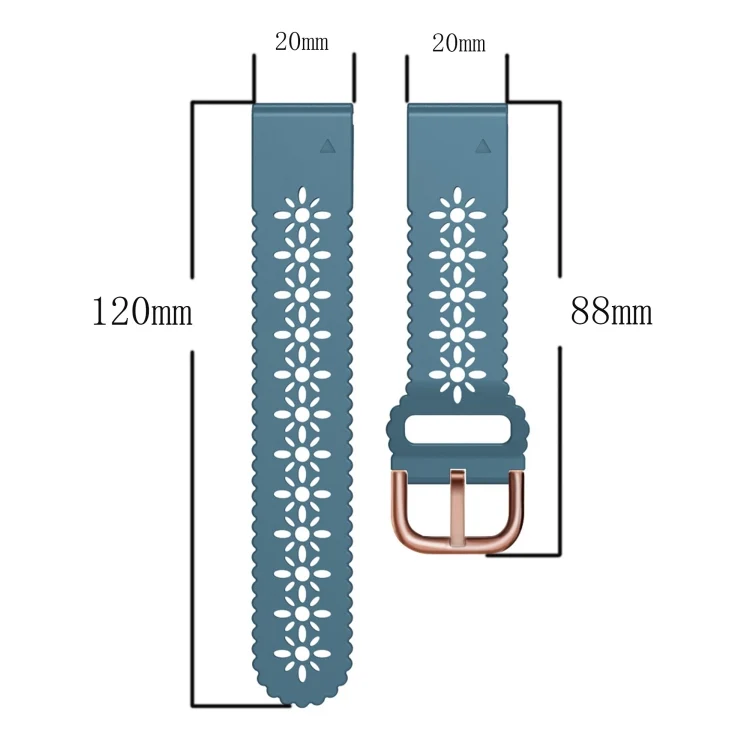 SYA002050607_B3.webp 20mm Lady's Silicone Watch Band With Lace Punch - Image 4