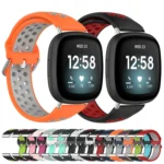 Two-Color Perforated Breathable Silicone Watch Band - Image 3