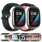 Two-Color Perforated Breathable Silicone Watch Band - Image 3