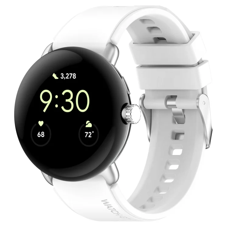 Metal Connector + Solid Color Silicone Watch Band