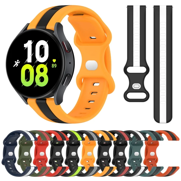SYA002092601_B1.webp 20mm Butterfly Buckle Two-Color Silicone Watch Band - Image 2