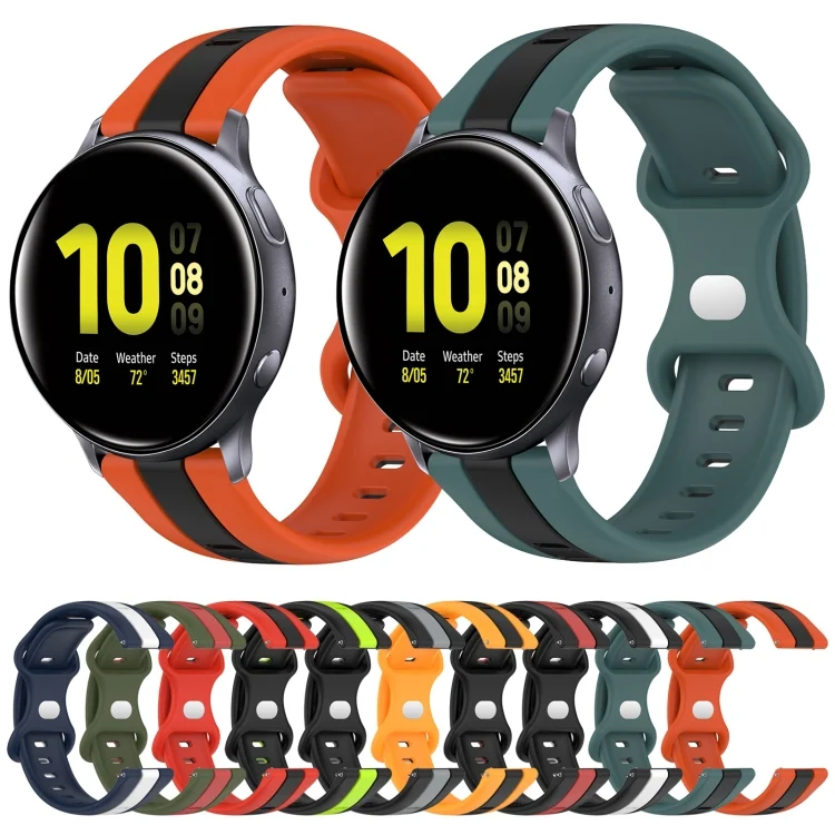 SYA002092609_B1.webp 20mm Butterfly Buckle Two-Color Silicone Watch Band - Image 2