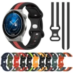 20mm Butterfly Buckle Two-Color Silicone Watch Band - Image 2