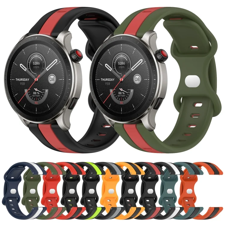 SYA002093201_B1.webp 22mm Butterfly Buckle Two-Color Silicone Watch Band - Image 2