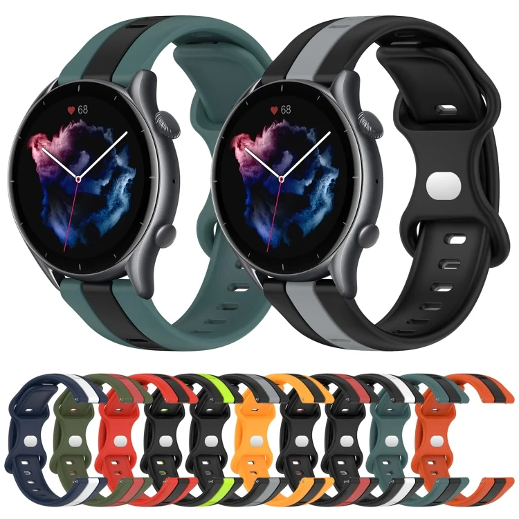 SYA002093203_B1.webp 22mm Butterfly Buckle Two-Color Silicone Watch Band - Image 2