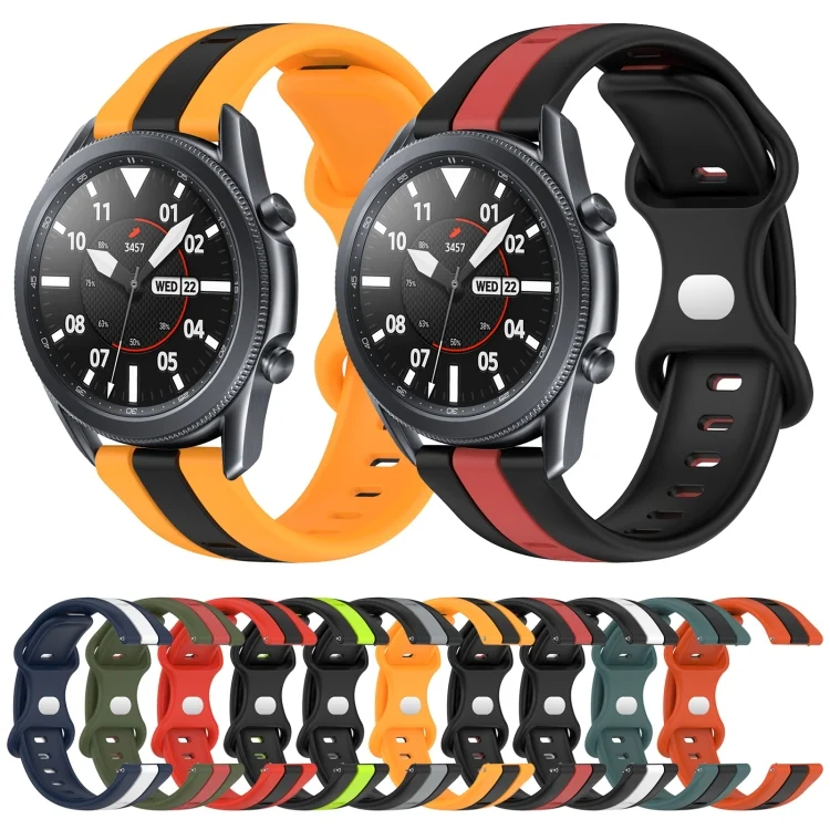SYA002093301_B1.webp 22mm Butterfly Buckle Two-Color Silicone Watch Band - Image 2