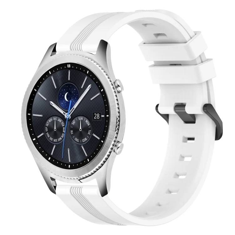 22mm Concave Striped Slicone Watch Band