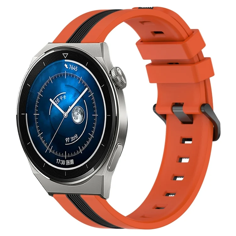 22mm Vertical Two-Color Silicone Watch Band