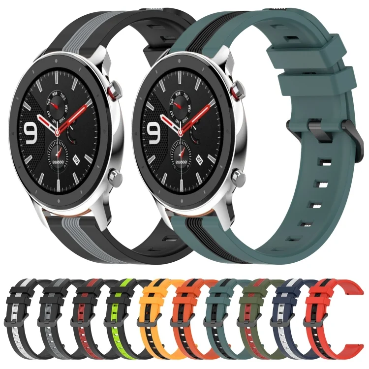 SYA002100901_B1.webp 22mm Vertical Two-Color Silicone Watch Band - Image 2