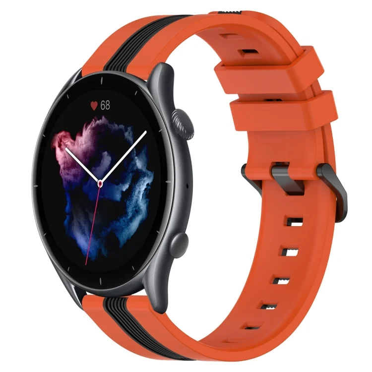 22mm Vertical Two-Color Silicone Watch Band