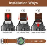22mm Leather Quick-Release Metal Buckle Watch Band - Image 3