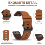 22mm Leather Quick-Release Metal Buckle Watch Band - Image 4