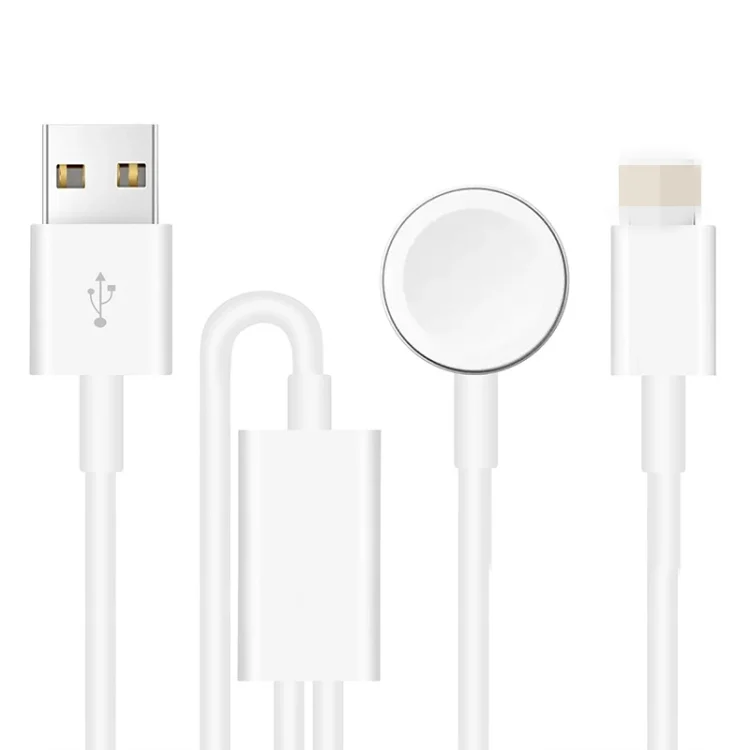 For Apple Watch Series & iPhone 2 in 1 USB Magnetic Charging Cable 1.2m