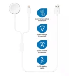 For Apple Watch Series & iPhone 2 in 1 USB Magnetic Charging Cable 1.2m - Image 2
