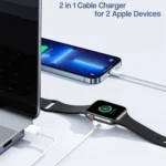 For Apple Watch Series & iPhone 2 in 1 USB Magnetic Charging Cable 1.2m - Image 4