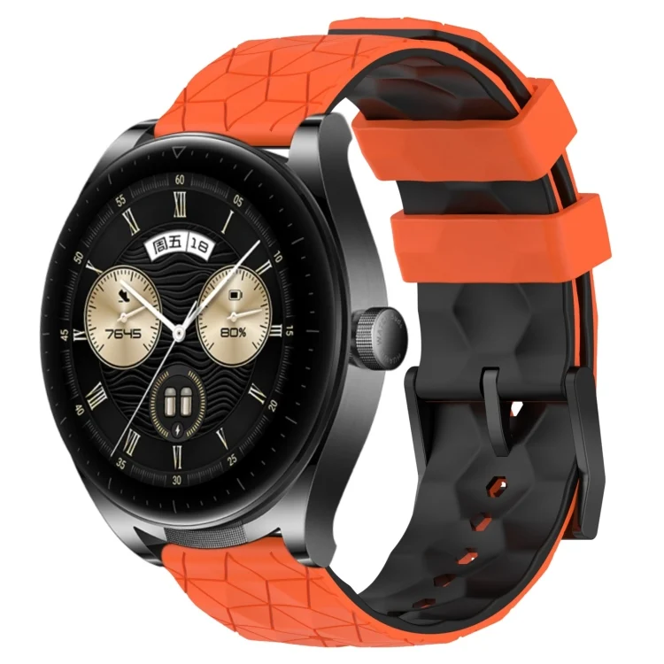 22mm Football Pattern Two-Color Silicone Watch Band