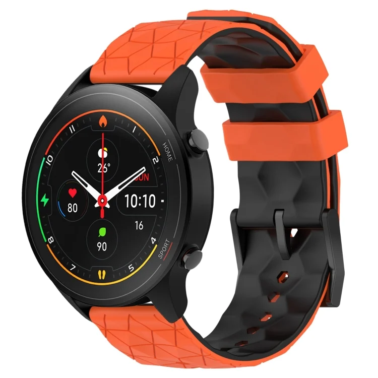 22mm Football Pattern Two-Color Silicone Watch Band