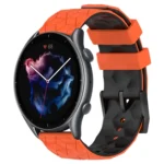 22mm Football Texture Two-Color Silicone Watch Band