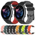 22mm Football Texture Two-Color Silicone Watch Band - Image 2