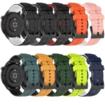 22mm Football Pattern Two-Color Silicone Watch Band - Image 3