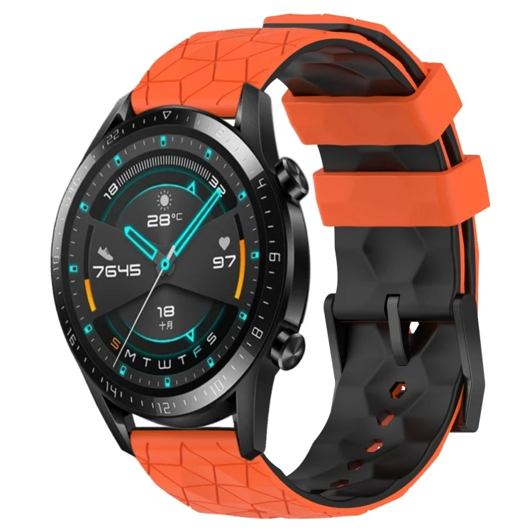 20mm Football Pattern Two-Color Silicone Watch Band