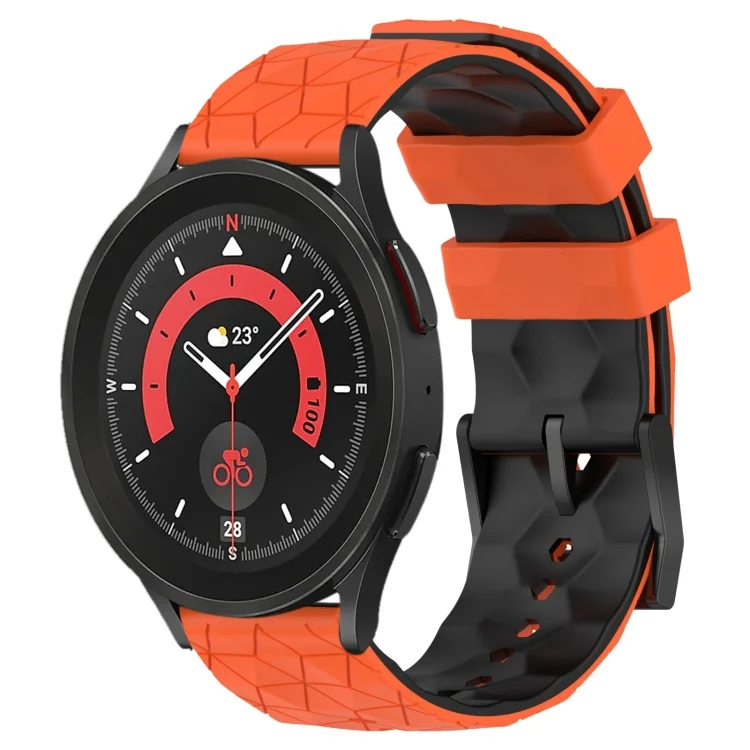 20mm Football Pattern Two-Color Silicone Watch Band