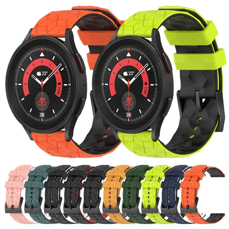 SYA002119703_B1.webp 20mm Football Pattern Two-Color Silicone Watch Band - Image 2