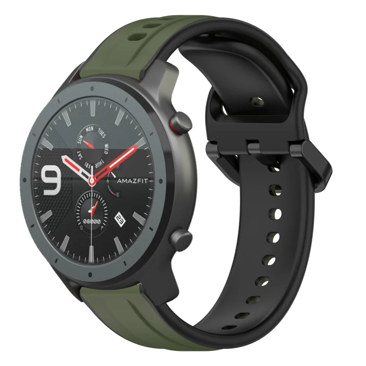 22mm Convex Loop Two-Color Silicone Watch Band