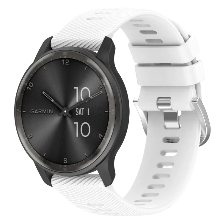 20mm Cross Textured Solid Color Silicone Watch Band