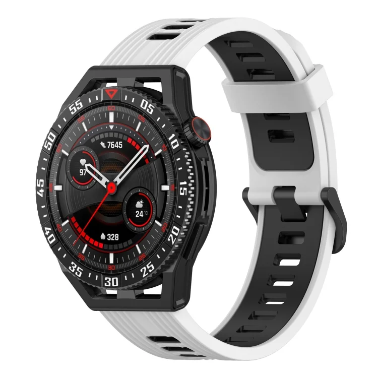22mm Vertical Two-Color Silicone Watch Band