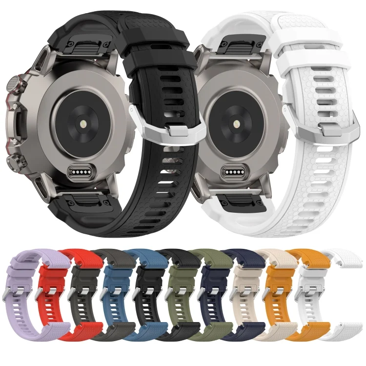 SYA002134401_B2.webp Dotted Steel Buckle Solid Color Silicone Watch Band - Image 3
