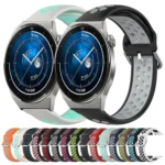 20mm Perforated Breathable Sports Silicone Watch Band - Image 2
