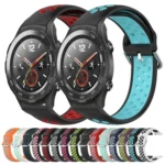 20mm Perforated Breathable Sports Silicone Watch Band - Image 2