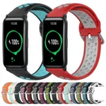 20mm Perforated Breathable Sports Silicone Watch Band - Image 2