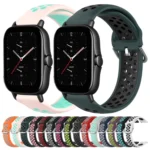 20mm Perforated Breathable Sports Silicone Watch Band - Image 2