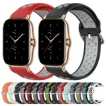 20mm Perforated Breathable Sports Silicone Watch Band - Image 2