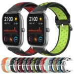 20mm Perforated Breathable Sports Silicone Watch Band - Image 2