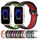 20mm Perforated Breathable Sports Silicone Watch Band - Image 2