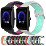 20mm Perforated Breathable Sports Silicone Watch Band - Image 2