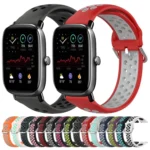 20mm Perforated Breathable Sports Silicone Watch Band - Image 2