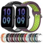 20mm Perforated Breathable Sports Silicone Watch Band - Image 2
