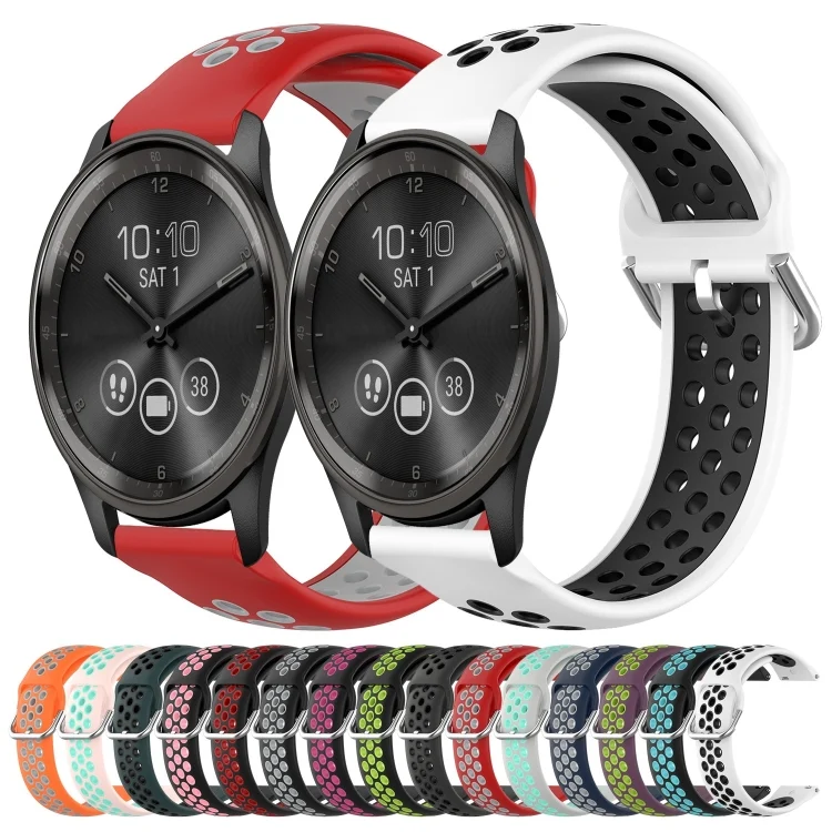 SYA002151601_B1.webp 20mm Perforated Breathable Sports Silicone Watch Band - Image 2