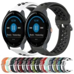 20mm Perforated Breathable Sports Silicone Watch Band - Image 2