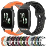 20mm Perforated Breathable Sports Silicone Watch Band - Image 2
