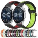22mm Perforated Breathable Sports Silicone Watch Band - Image 2
