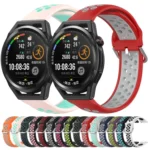 22mm Perforated Breathable Sports Silicone Watch Band - Image 2