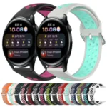 22mm Perforated Breathable Sports Silicone Watch Band - Image 2